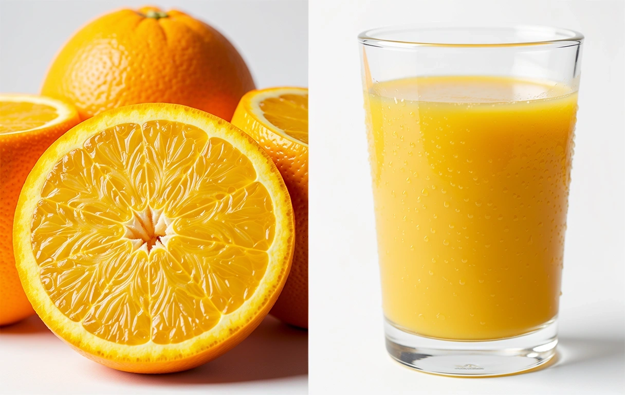 Fructe întregi vs Suc